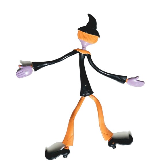Witch Halloween Bendable Figure RARE PURPLE HTF Fun World Vintage 1980s VGC! - Picture 5 of 10